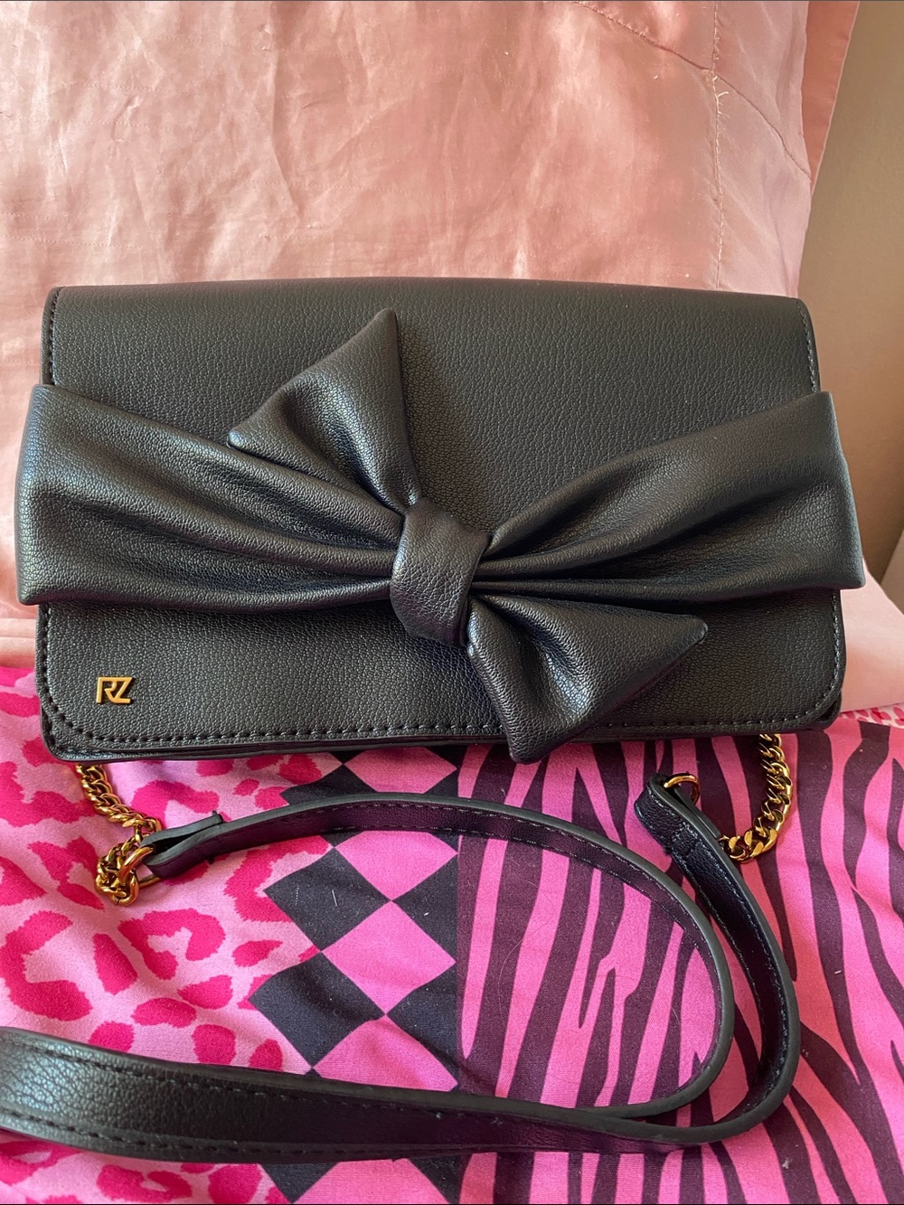 Rachel Zoe Black & Gold Bow Purse